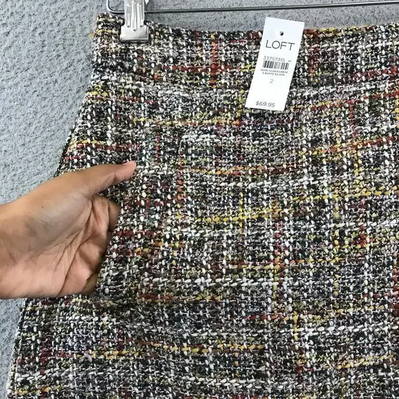 New Loft Tweed Pocket Skirt Plaid‎ Mini size 2 - Picture 8 of 12